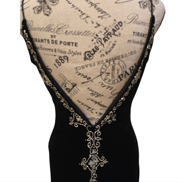 Vintage Dave & Johnny By Laura Ryner Elegant Black Velvet Evening Dress … - Picture 6 of 8